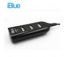 HUB USB IBLUE 4 PORT 2.0 BLACK (PN 52054-BK)